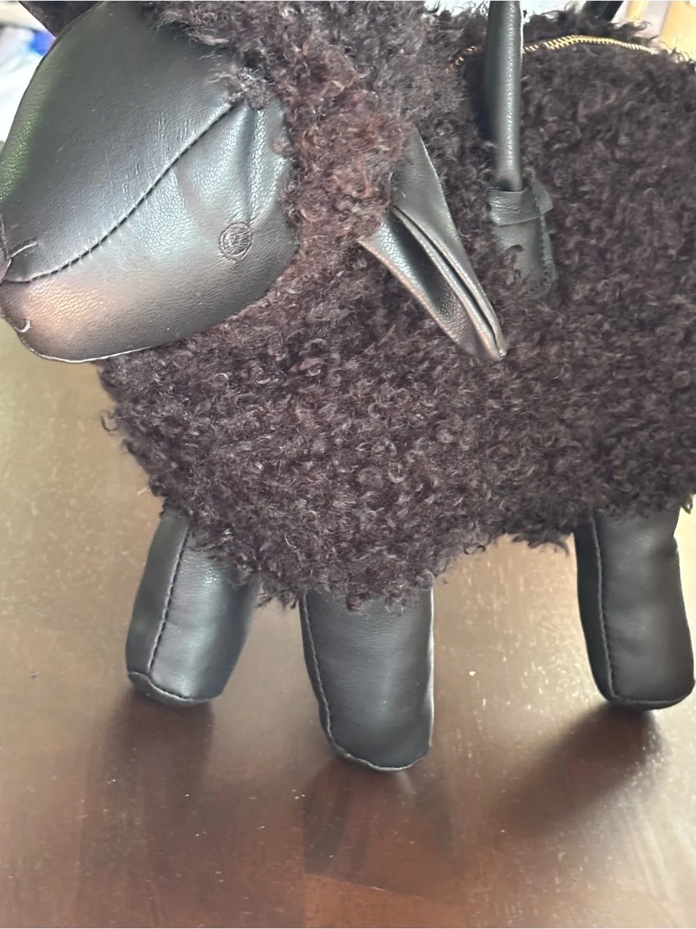 *VIRAL* BLACK SHEEP FAUX FUR CB HANDBAG *NWT*